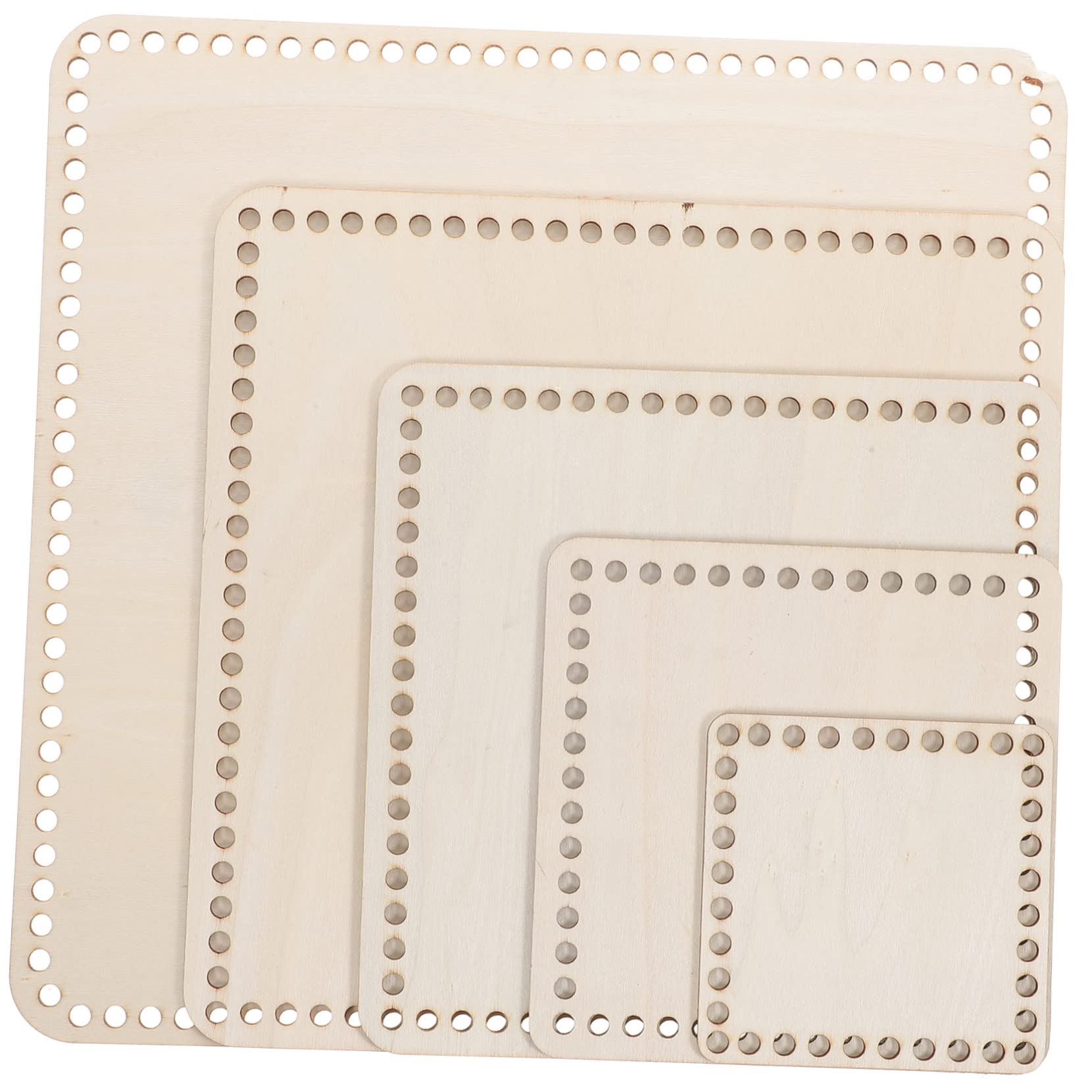 Beatifufu 5Pcs Wooden Basket Bottoms for Crochet Knitting Durable Wood Base for Crafting Baskets for Decorative Containers for Beginners Professionals