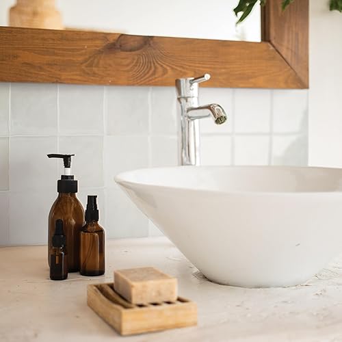 Miniatura 10 de SMART TILES - Protector contra salpicaduras autoadhesivo, 5 hojas de 9 x 9 pulgadas, azulejos adhesivos 3D tipo mosaico para cocina, baño y paredes