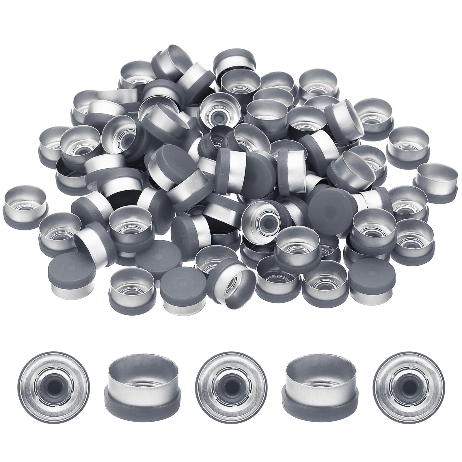 PATIKIL 13mm Flip Off Caps, 100 Pcs Flip Off Caps Flip Off Seals Flip Off Vial Seals Plastic Aluminum Caps Cover for Glass Vial, Blue — Amazon image 7