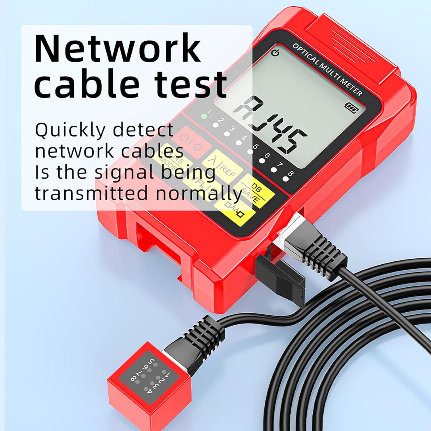 Fiber Optic Tester Portable Optical Fiber Power Meter SC/FC/ST Universal Interface Visual Fault Locator 3-in-1 OPM/VFL/RJ45 Network Cable Tester Tools, with Line Toner