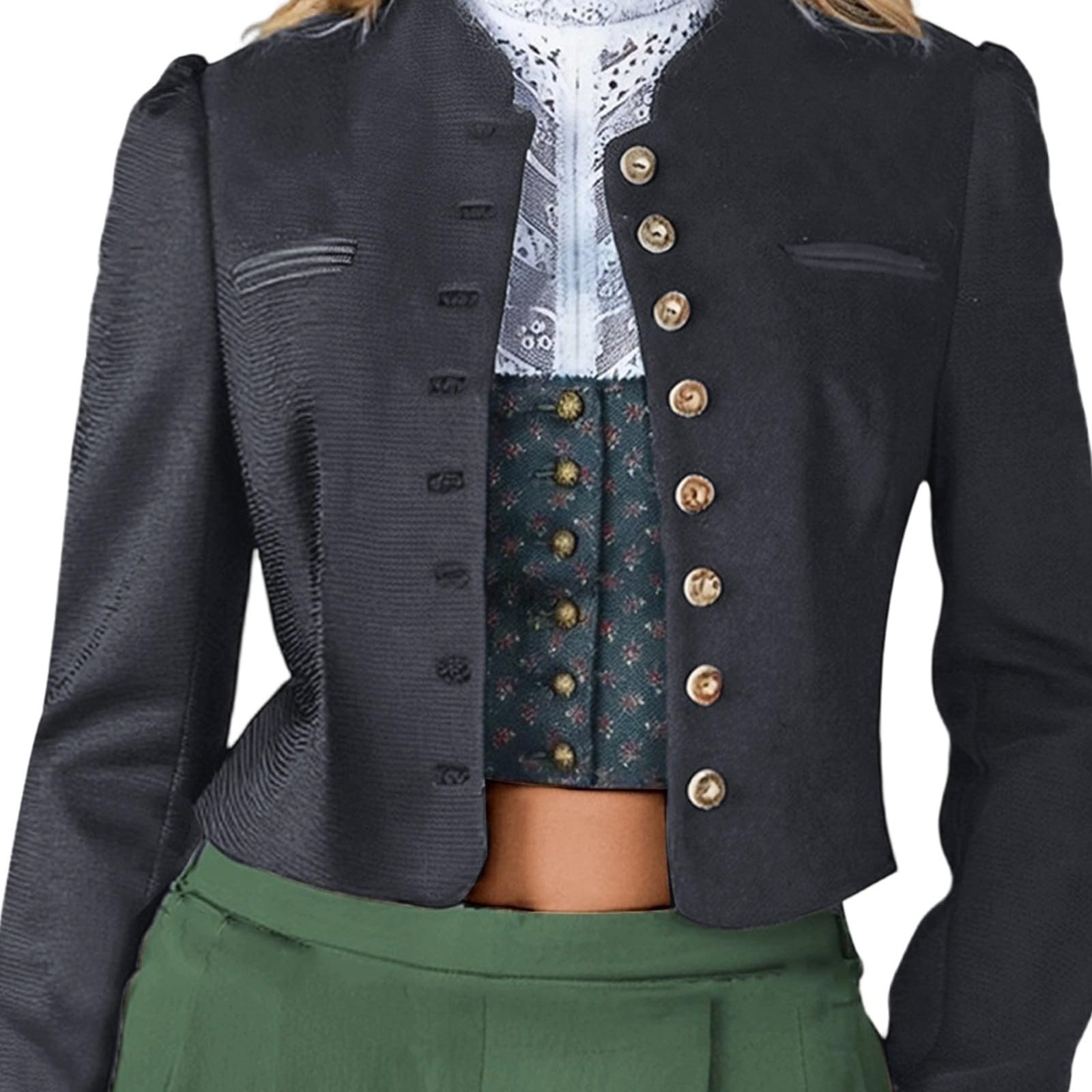 Generisch Elegancka sukienka w stylu cosplay na imprezę Oktoberfest na co dzień z gorsetowymi akcesoriami do paska w stylu guzikowym