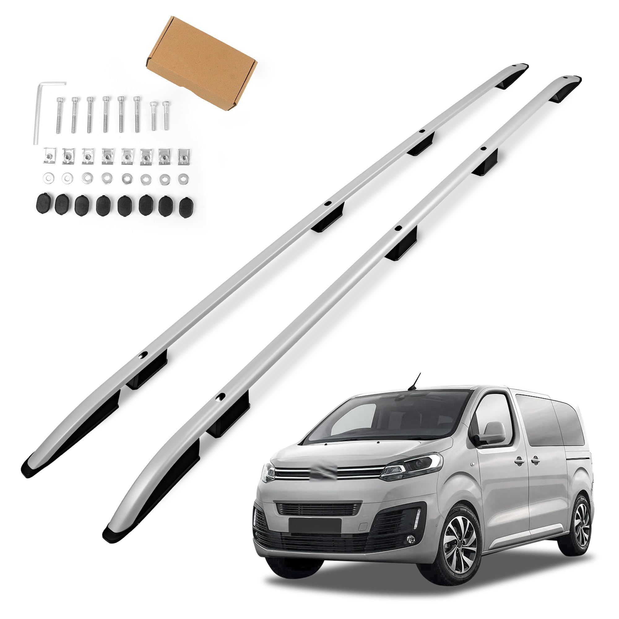 CHROMEMASTER | Barras Portaequipajes, Rieles de Techo Compatible con Citroen Spacetourer L3 XL Largo 2016+; Se Utilizan para el Montaje de Portaequipajes de Techo, Cajas de Techo o Portabicicletas
