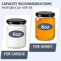 Vista 4 de Folinstall Tarros de vidrio pequeños de 8 onzas con tapas herméticas, 20 tarros de vela para hacer velas, fiesta de boda, tarros vacíos