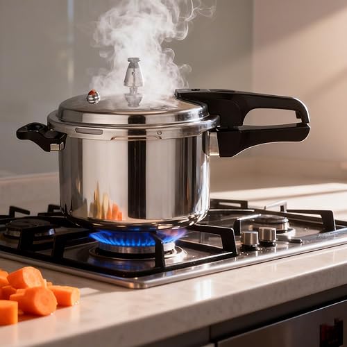 Miniatura 9 de DOITOOL Olla a presión de aluminio de 4.2 cuartos de galón, olla de cocción rápida, compatible con cocinas de inducción y estufas de gas, color