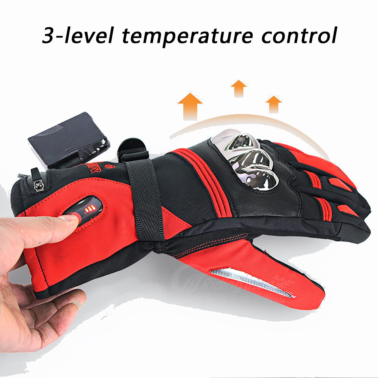 Guanti Elettrici Riscaldati Foderato con Batteria Ricaricabile Touchscreen Uomo e Donna Sottili Guanti Termici Invernali Scaldamani per Ciclismo Sci Caccia Pesca