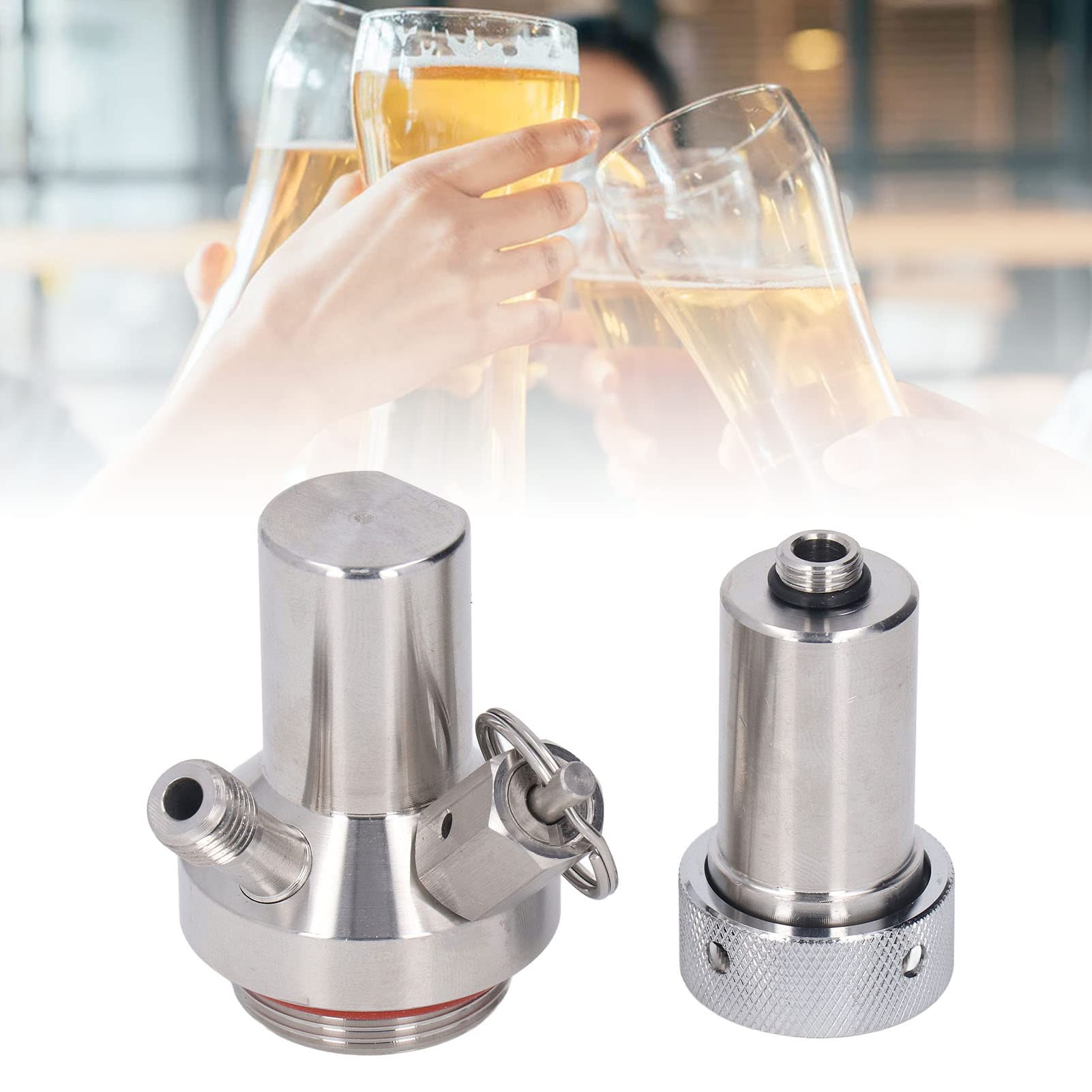 Mini Barril De Acero Inoxidable Dispensador De Cerveza Grifo Lanza. Diseño De Rosca, Doble Conexión Rápida, Fácil De Usar Para Barril De Cerveza Casera