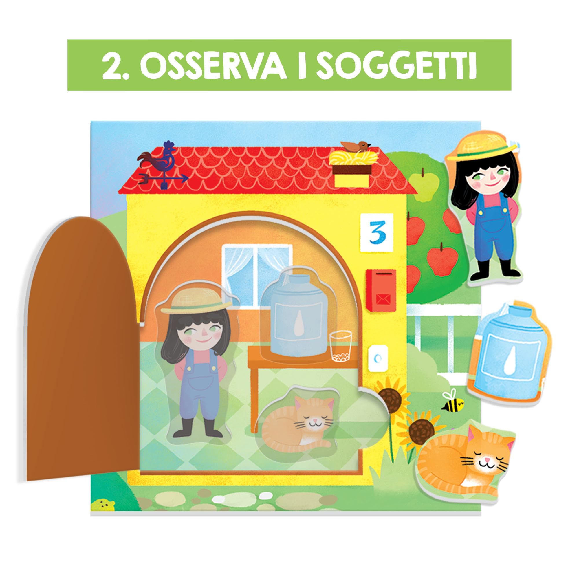 HEADU - Fattoria Apri e Chiudi Montessori - Manualità, Osservazione e Memoria | Giochi Educativi Bambini 2 3 4 Anni, Giochi Montessori, Regalo Bambina 2 anni, Regalo Bambino Natale, Made in Italy
