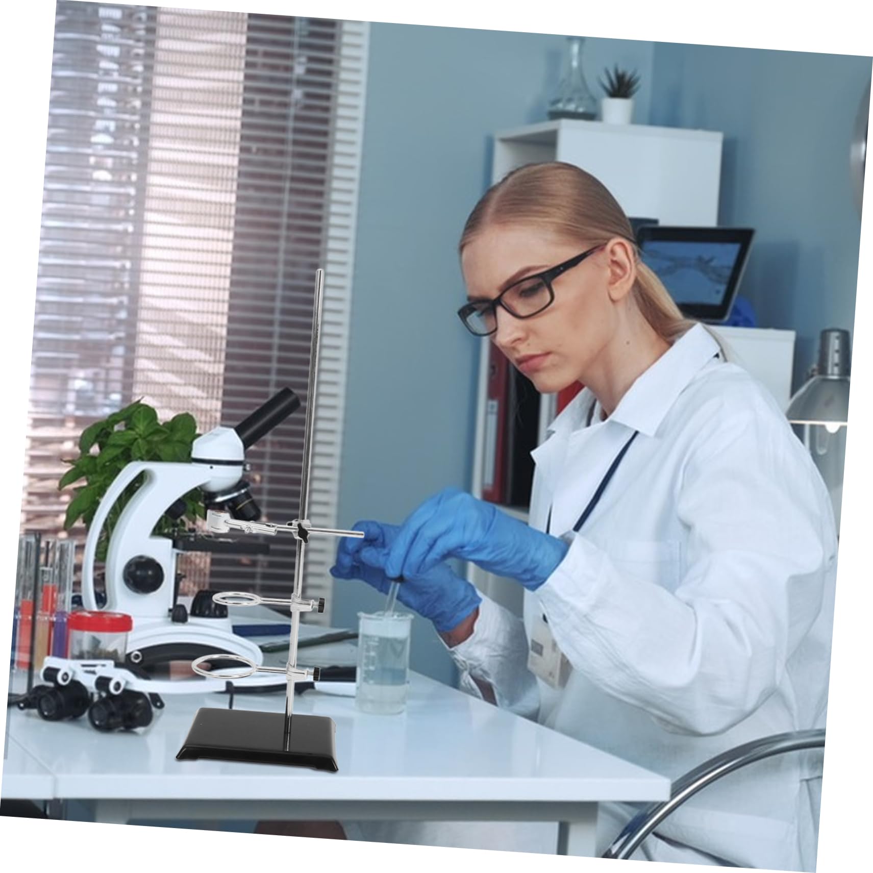 PRETYZOOM Laborstativ mit Klemme aus Laborständer für Experimente Laborstativklemmen für Physik und Chemie Stabiles und Zuverlässiges Laborgerät