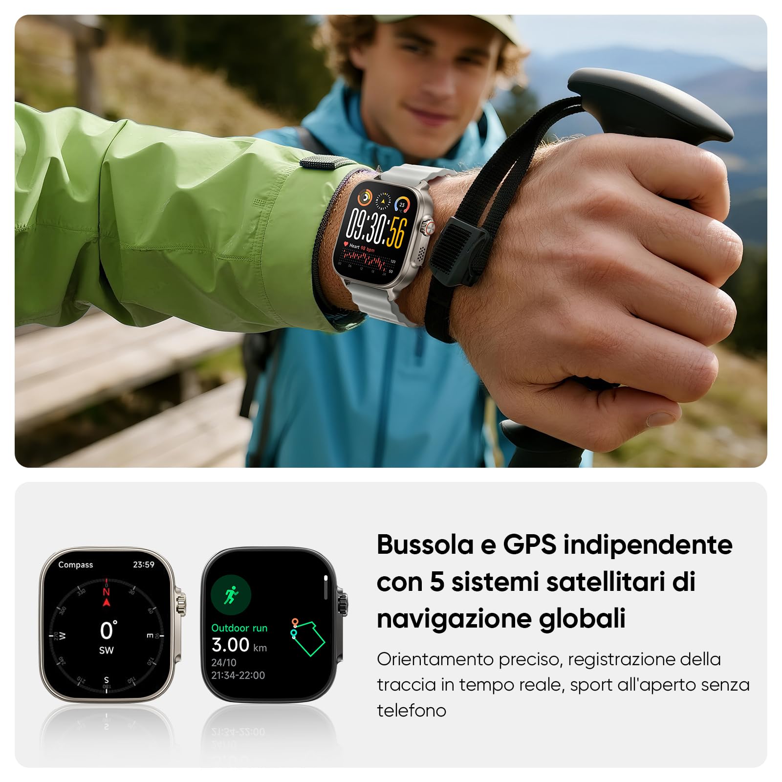 realme Watch 5 Smartwatch, AMOLED Touch 1,97'', GPS Indipendente, Accesso NFC, Chiamate Bluetooth, 108 Modalità Sport, Monitoraggio Ossigeno Sangue/Sonno, Impermeabile IP68, Batteria 16 Giorni, Nero