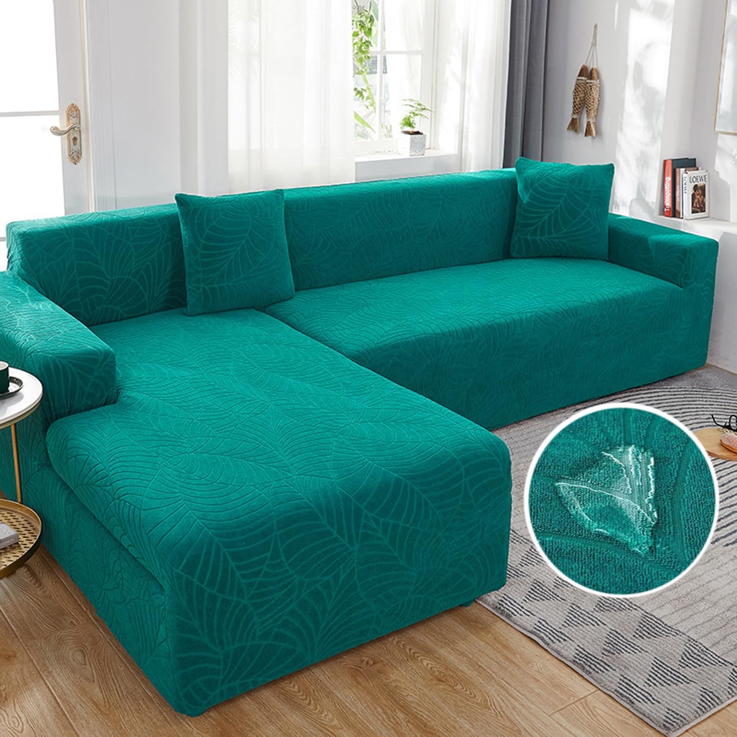 Housse de canapé imperméable et protectrice pour angle gauche noir 1 place