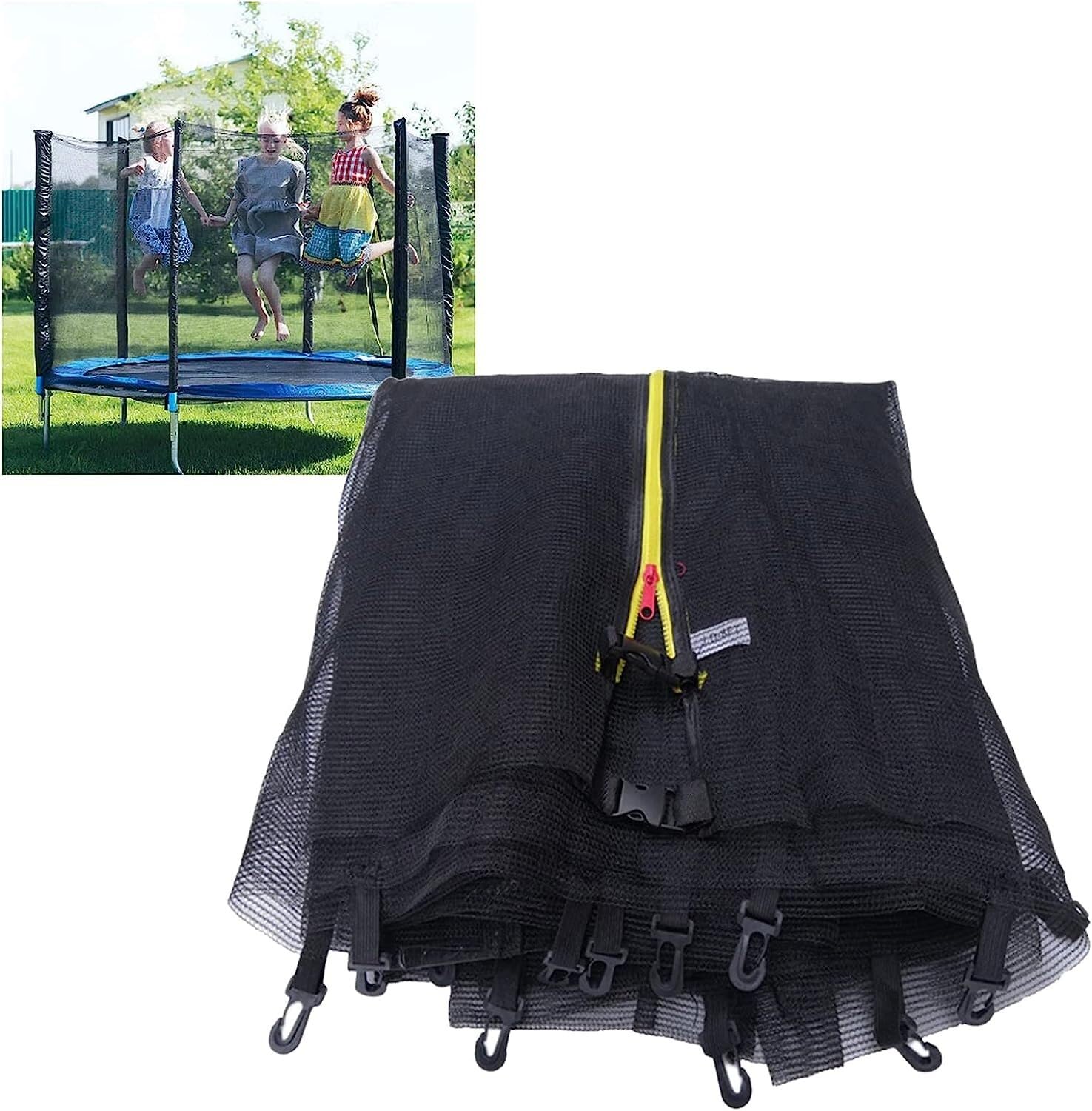 TFG - Ttfd Round Outdoor Trampoline Enclosure, Trampoline Outer Net, Fits Most Trampoline Replacement Nets, Net Only(8ft-6poles)