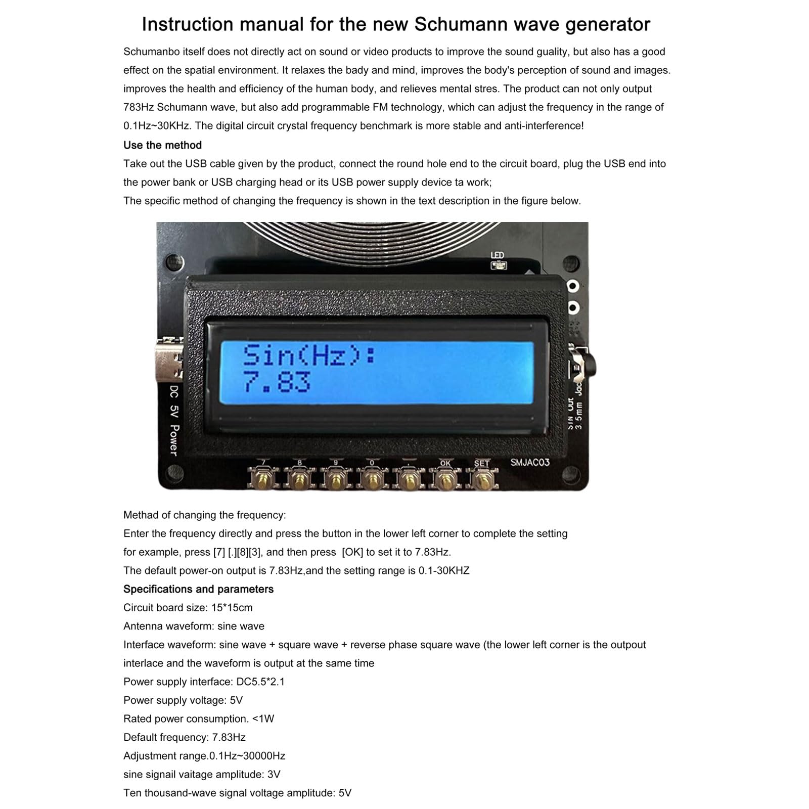 Amazon.com: 7.83Hz Frequency Generator for Healing, 0.1HZ-100000Hz