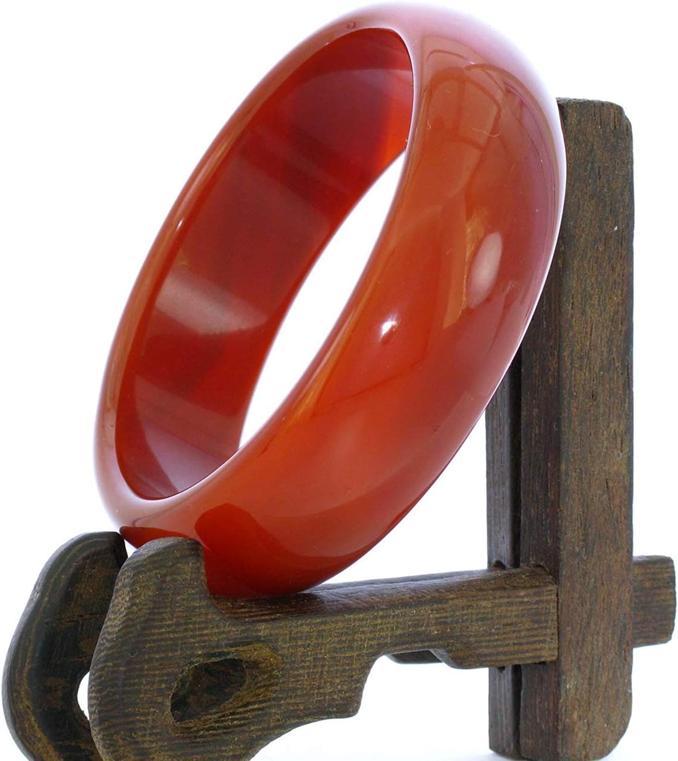 2.4" China Certified Nature Red Chalcedony Jade Women's Bangle Bracelets 6448