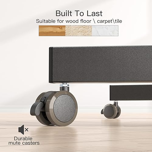 Miniatura 7 de Perlegear Carrito de TV móvil, soporte de TV rodante para televisores de 13 a 43 pulgadas con inclinación de 30, carrito universal de TV para