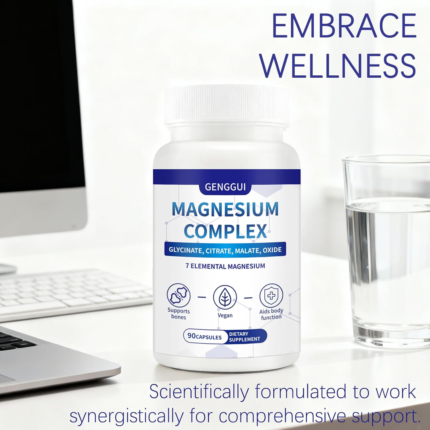 Magnesium Complex 1000mg - 7-in-1 Supplement with Glycinate, Citrate & Malate - Supports Muscle Relaxation, Sleep, Heart Health - High Absorption Capsules, 90 Count (1) - Image 5