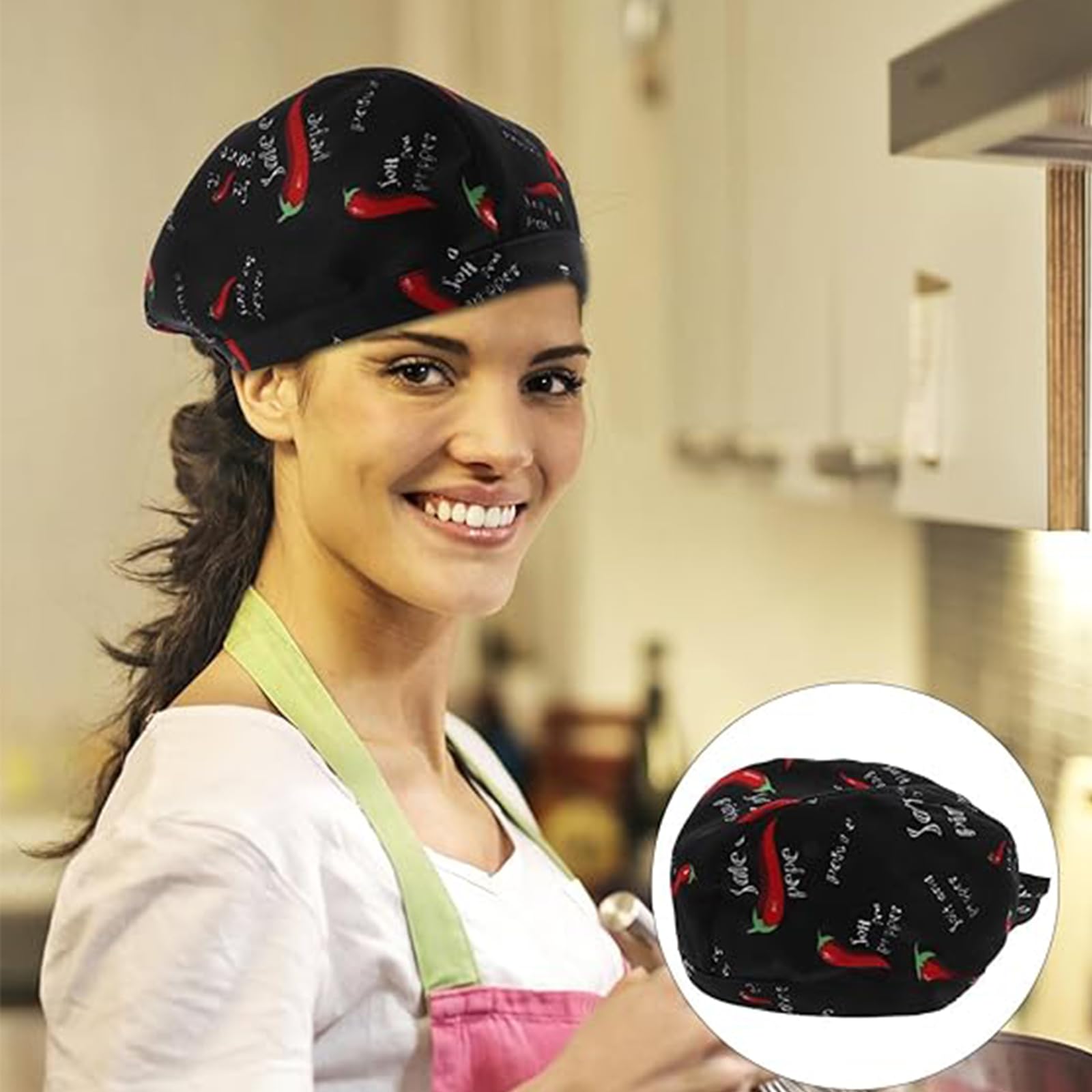 3 Gorros de Cocinero Ajustable Gorro de Panadero Neutro Gorro Cocinero Guindilla Cubiertos Rayas Azules y Blancas para Cocina Hotel Restaurante Barbacoa