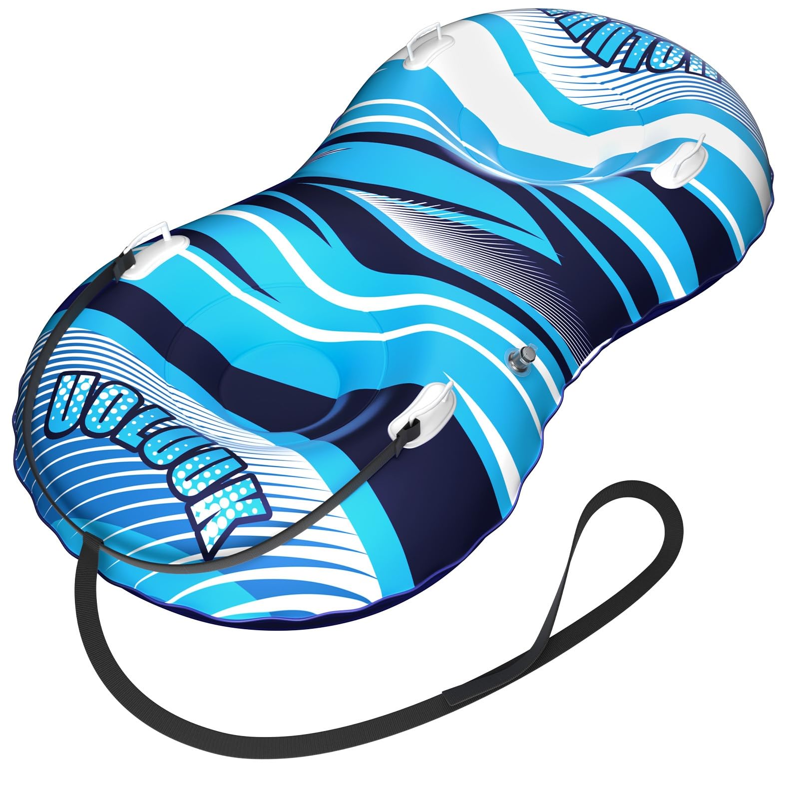 Tube à neige avec corde de remorquage remorquable, luge gonflable robuste pour enfants et adultes de qualité supérieure résistante à l'abrasion pour l'hiver et l'extérieur, kit double patch