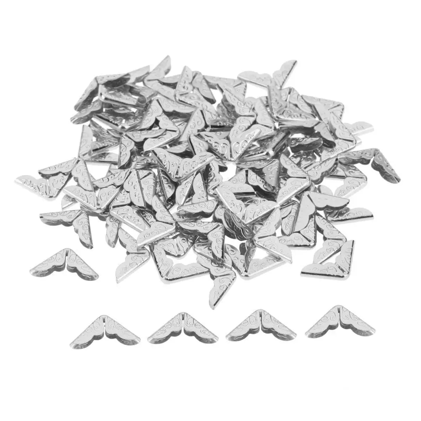 Rogi zdjęć do albumów z wycinkami, metalowe ochraniacze na rogi książek albumy opakowanie 100 sztuk wielokolorowe 8mm(Silver)