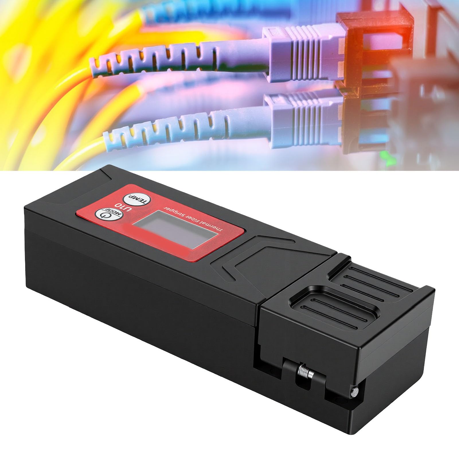 Fafeicy Pelacables de Fibra óptica Calentado, Temperatura Ajustable con Pantalla LED para Fibras de Cinta de 1 a 48 Núcleos (Enchufe de la UE)