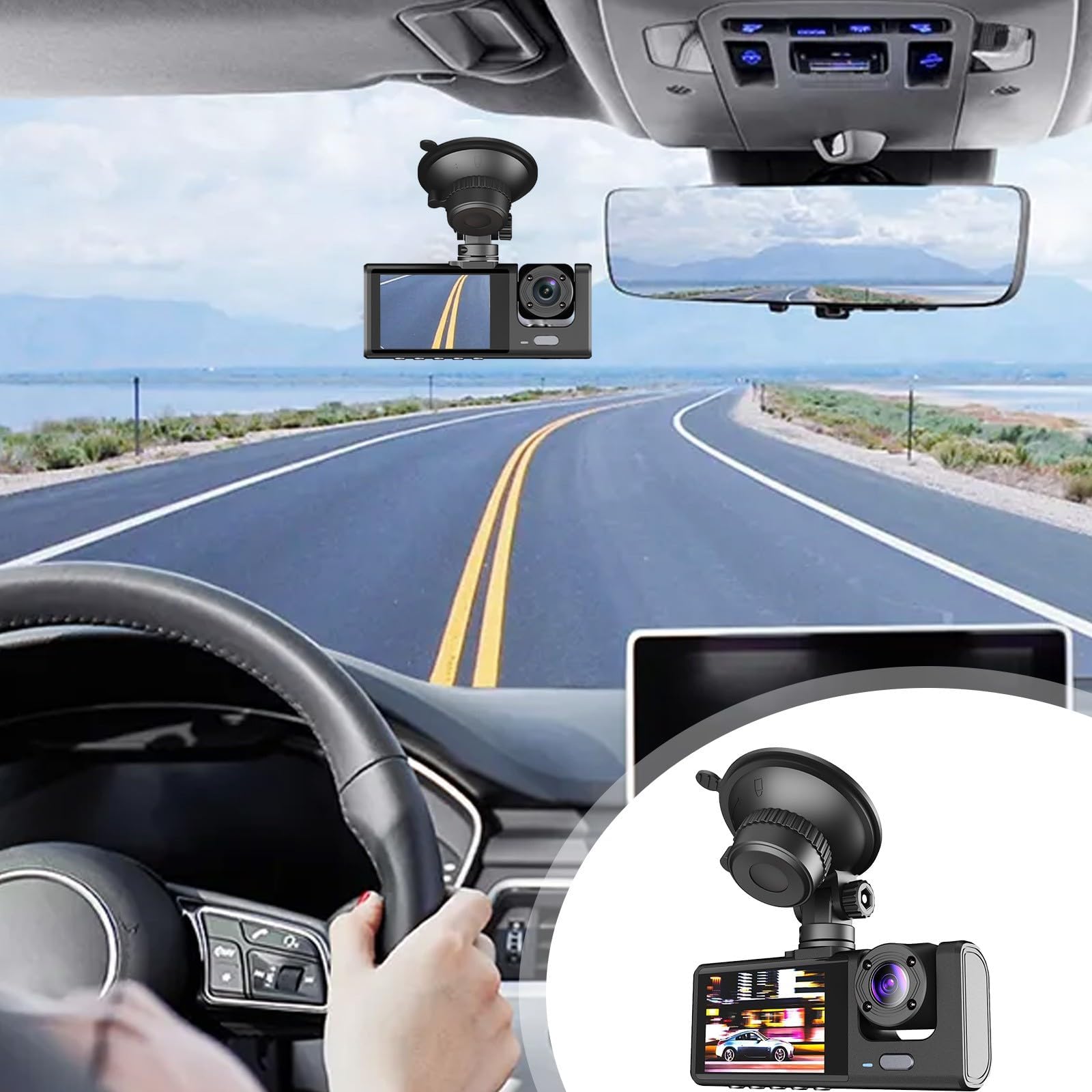 1080P Smart Dash Cam - 2.0Inch IPS Driving Recorder - Car Driving Recorder with Night Vision, Seamless Loop Recording, Emergency Video Lock - Video Recorder for Car