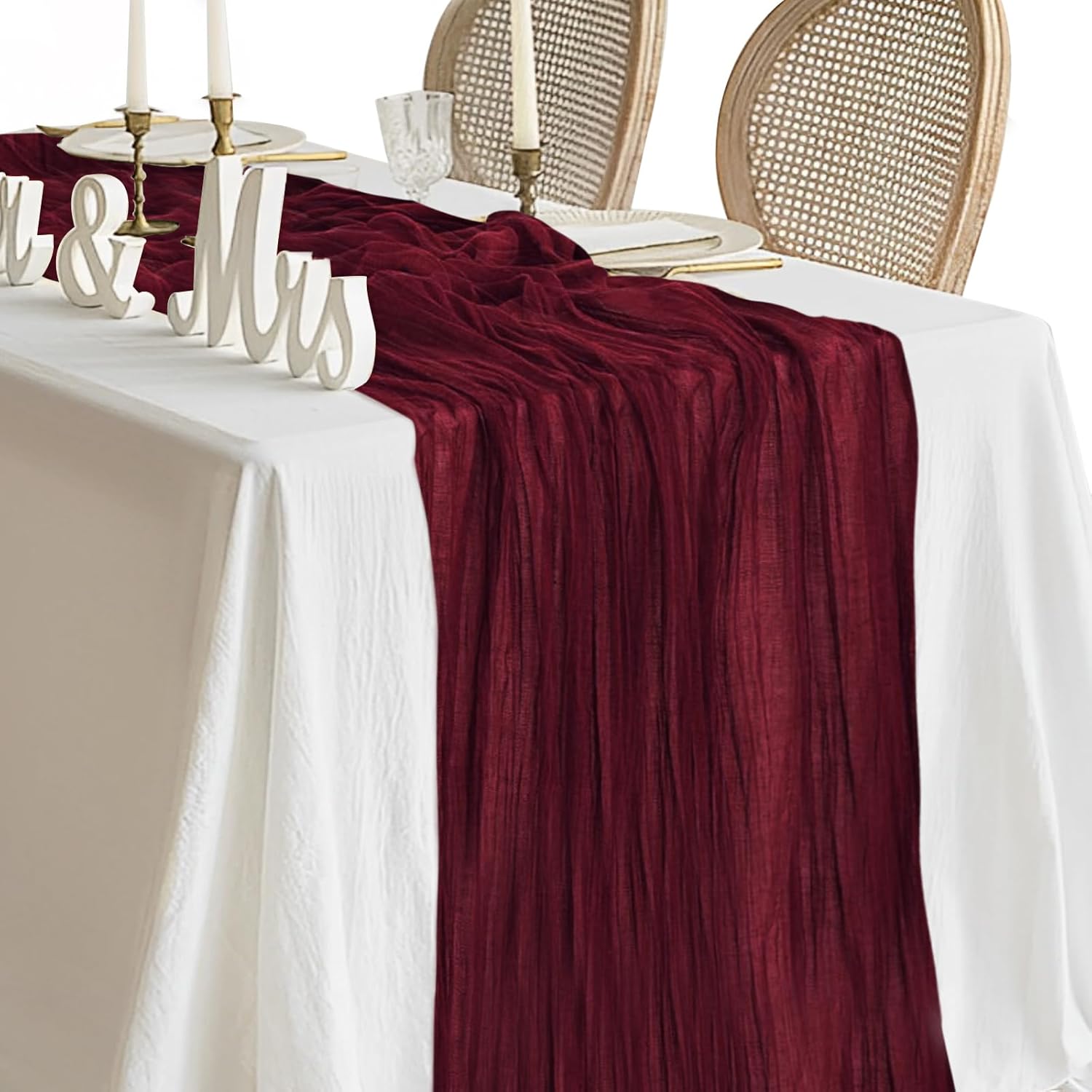 Cheesecloth Table Runner 10ft Boho Rustic Table Runner