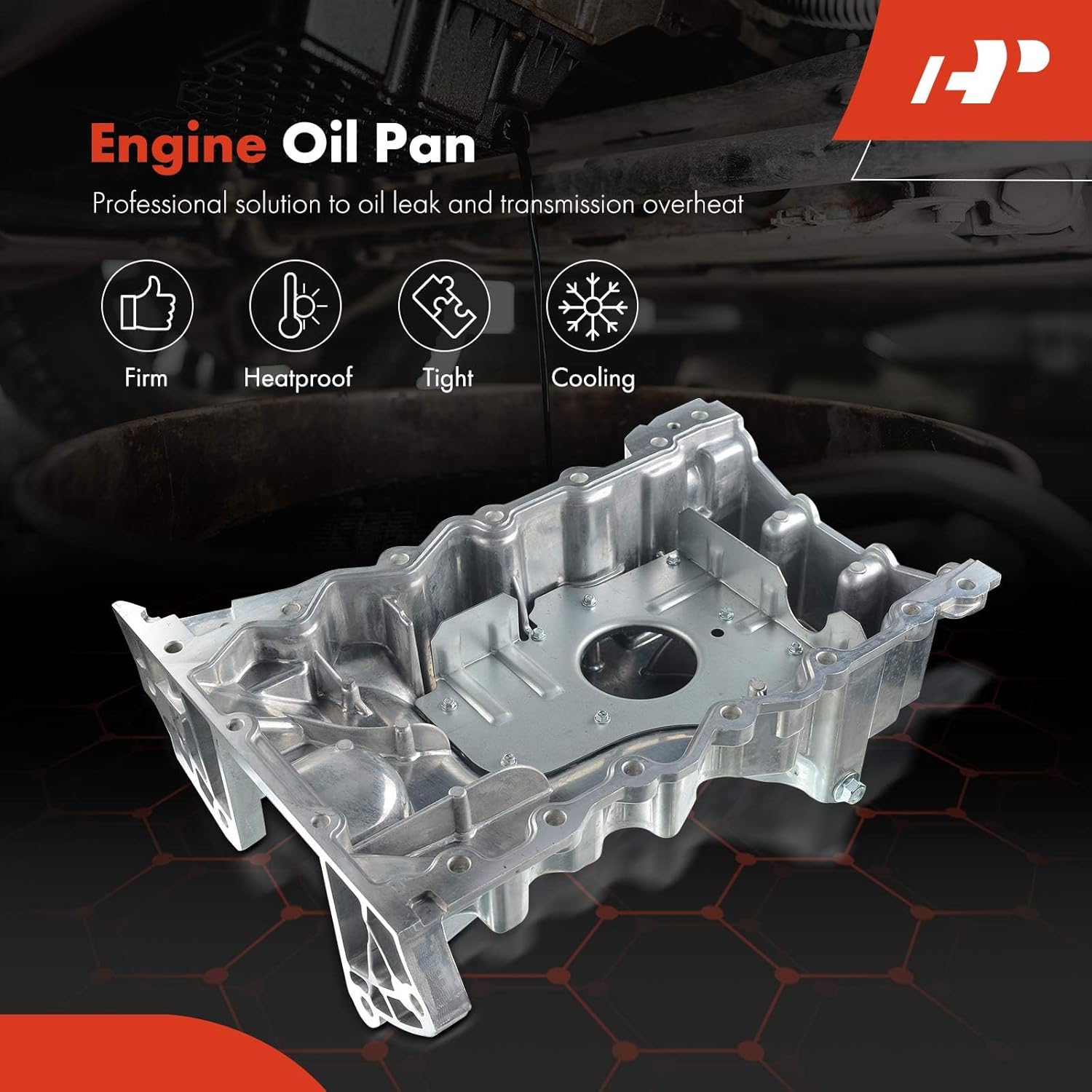 A-Premium 3.5L 3.7L Engine Oil Pan Sump with Drain Plug, Compatible with Ford Edge 2007-2010, Flex 2009-2012, Fusion, Taurus, Taurus X & Mazda CX-9, 6 & Lincoln MKS, MKT, MKX, MKZ & Mercury Sable