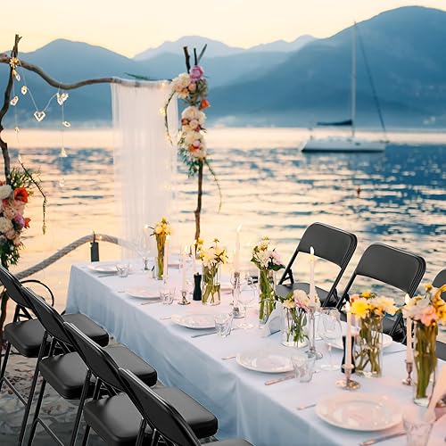 Miniatura 7 de VINGLI Sillas plegables acolchadas con cojín de asiento grueso, portátiles, duraderas y extra cómodas, sillas plegables para eventos en interiores y