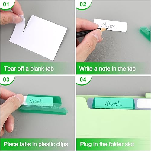 Miniatura 4 de 120 pestañas transparentes para carpetas colgantes de 2.4 pulgadas, etiquetas transparentes para carpetas de archivos colgantes, pestañas de carpeta