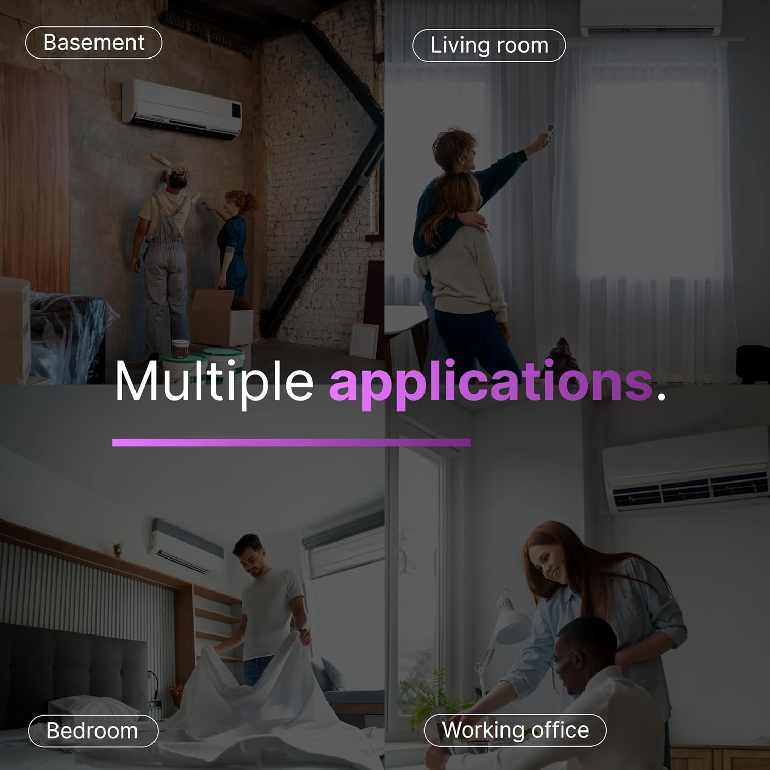 Xtricity 6 FT Heavy Duty Air Conditioner and Appliance Extension Cord, 14 Gauge, 15 Amp, ETL Listed, Grey (2 Pack)