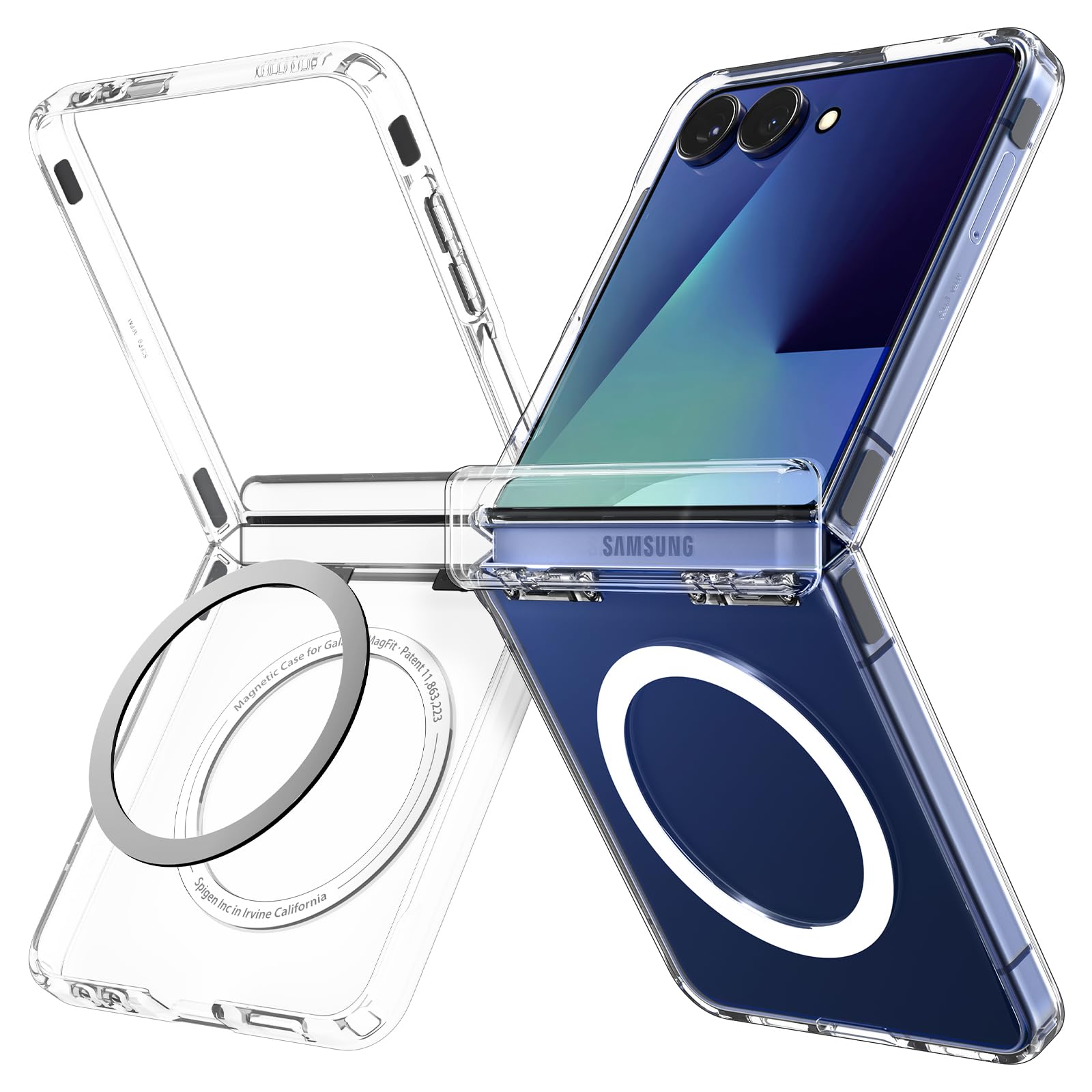 Amazon | Spigen 【Samsung 公式認定】 Galaxy Z Flip7 ケース クリア