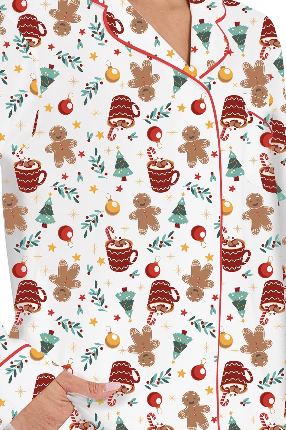 LUBOT 100% Cotton Pajamas for Women PJ Set Soft 2 Piece Ladies Button Knit Long Short Sleeve Sleepwear Loungewear XS-XXL - Image 2