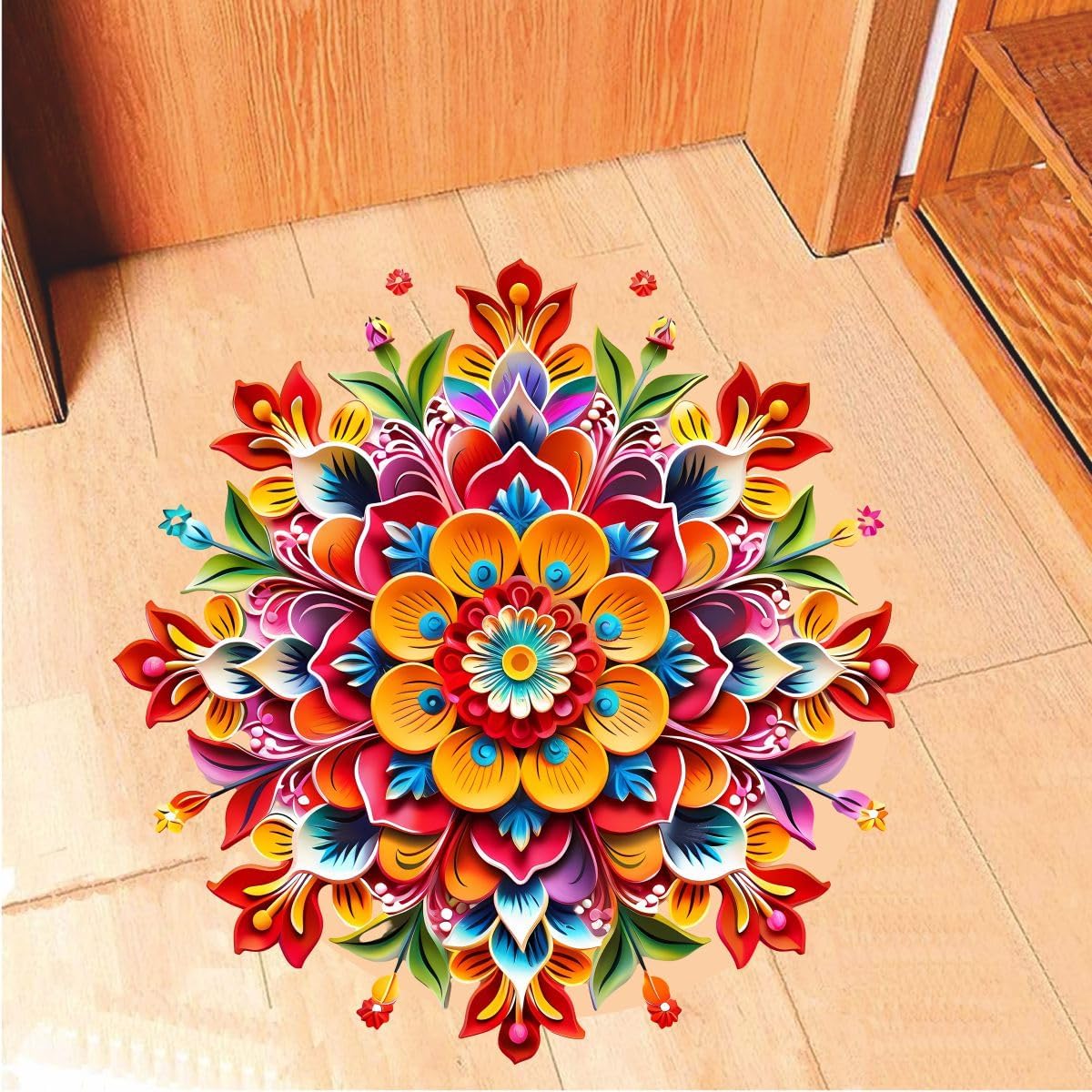 Diwali Rangoli Stickers - Easy Peel & Reusable -2