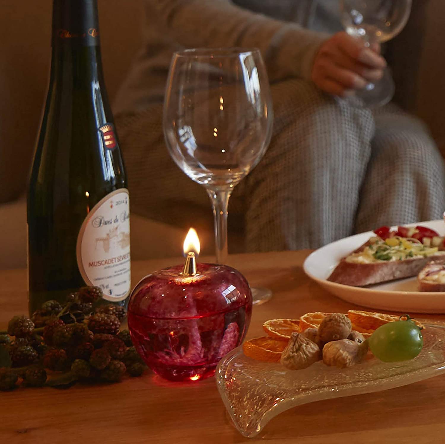 アルコールランプ りんご アルコールランプ りんご 津軽びいどろ オイルランプ（信州完熟りんご