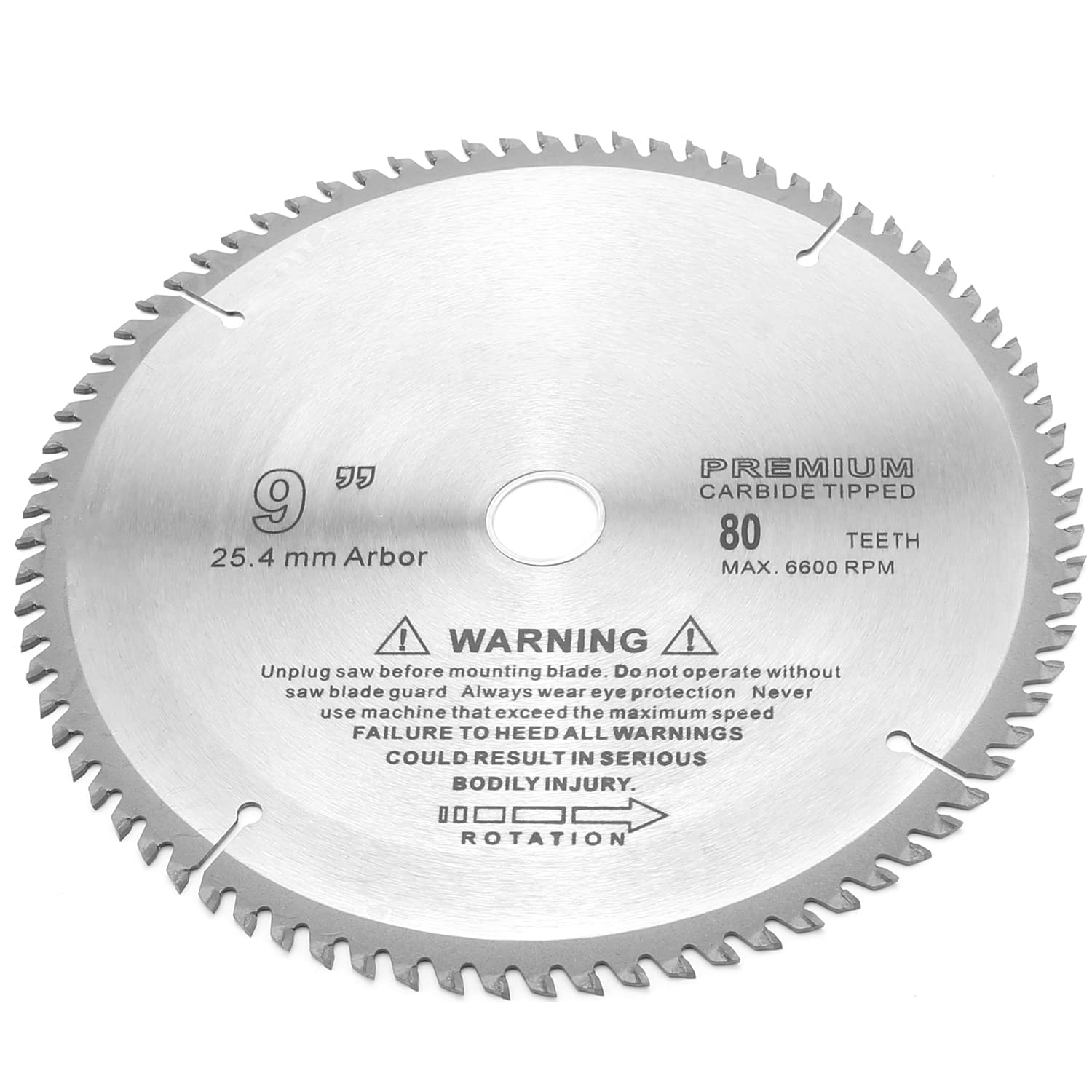 Utoolmart Circular Saw Blade, 9 Inches Carbide Tipped Slitting Saw, 80T Saw Blade with 1-inch Arbor, for Hard & Soft Wood Cutting, 1 Pcs