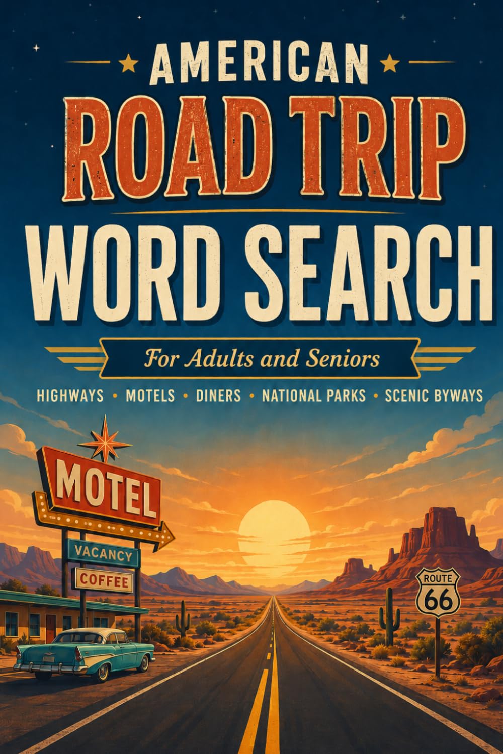 American Road Trip Word Search: 75 Puzzles of US Highways, Diners, National Parks, Scenic Drives and the Joy of the Open Road | Large Print for ... Food, US Regions, and Everything In Between