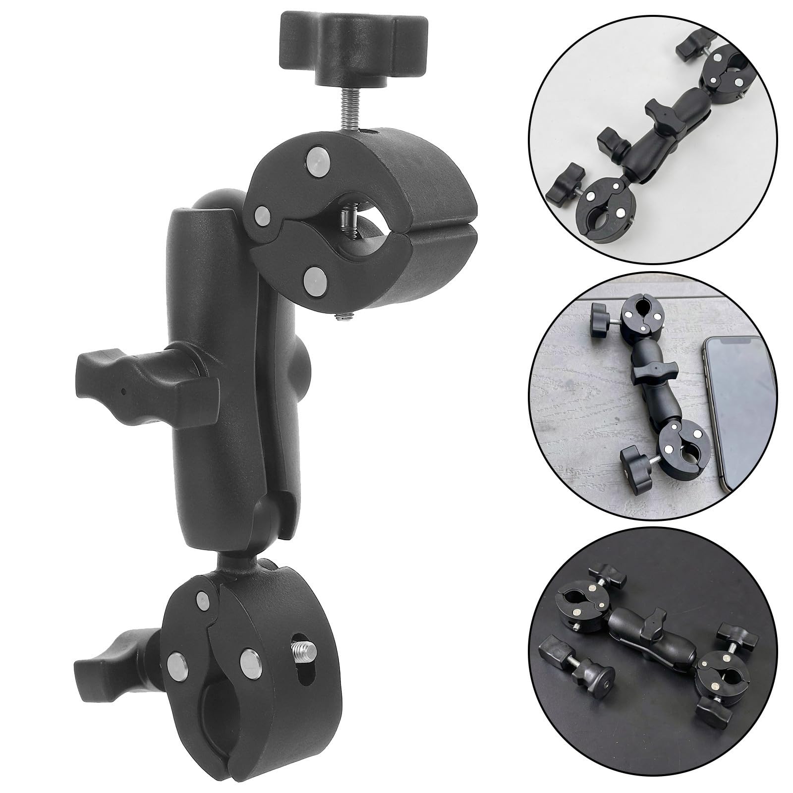 iplusmile 2 Pezzi Supporto Telefono Moto Morsetto, Testa a Sfera 25mm,