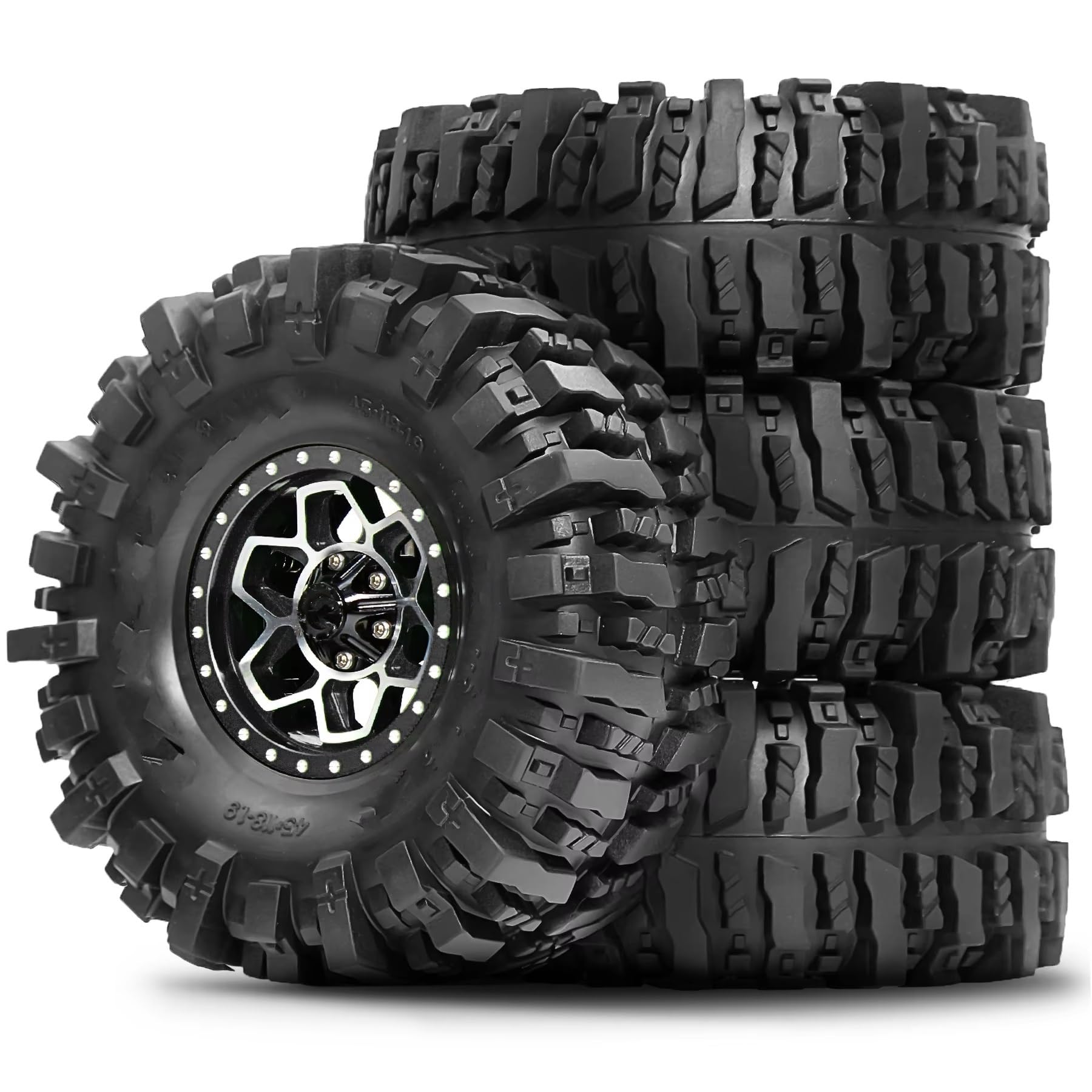 Compatibile Con Traxxas Per TRX4 Per Axial Per SCX10 II III Per Redcat Gen8 Gen7 4 Cerchi E Pneumatici Beadlock 1.9 Per Crawler 1/10, Esagonali Da 12 Mm RC Ruote Gomma