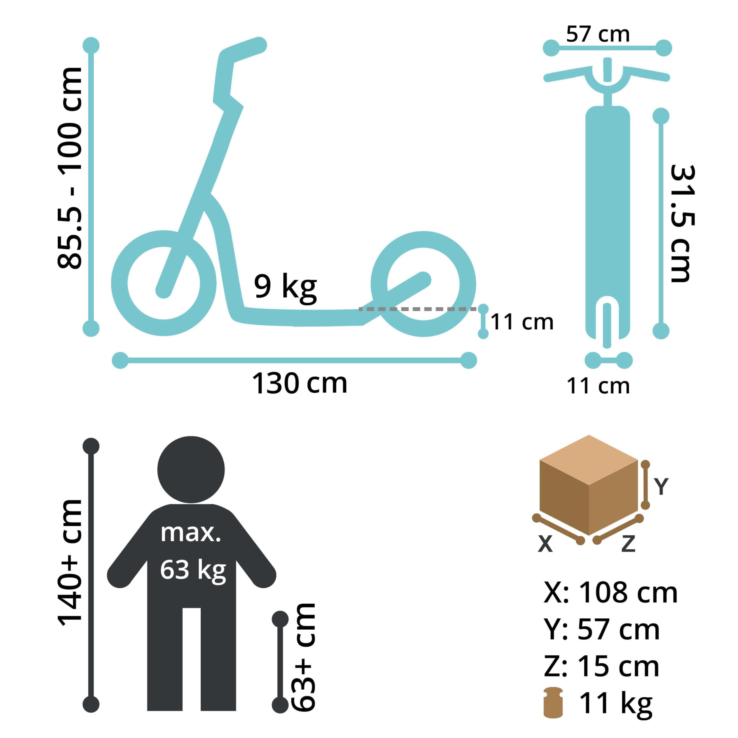 STAR SCOOTER Kinder Tret Roller ab 8 Jahre | City Kick Scooter Luftreifen Höhenverstellbar 16 Zoll New Gen