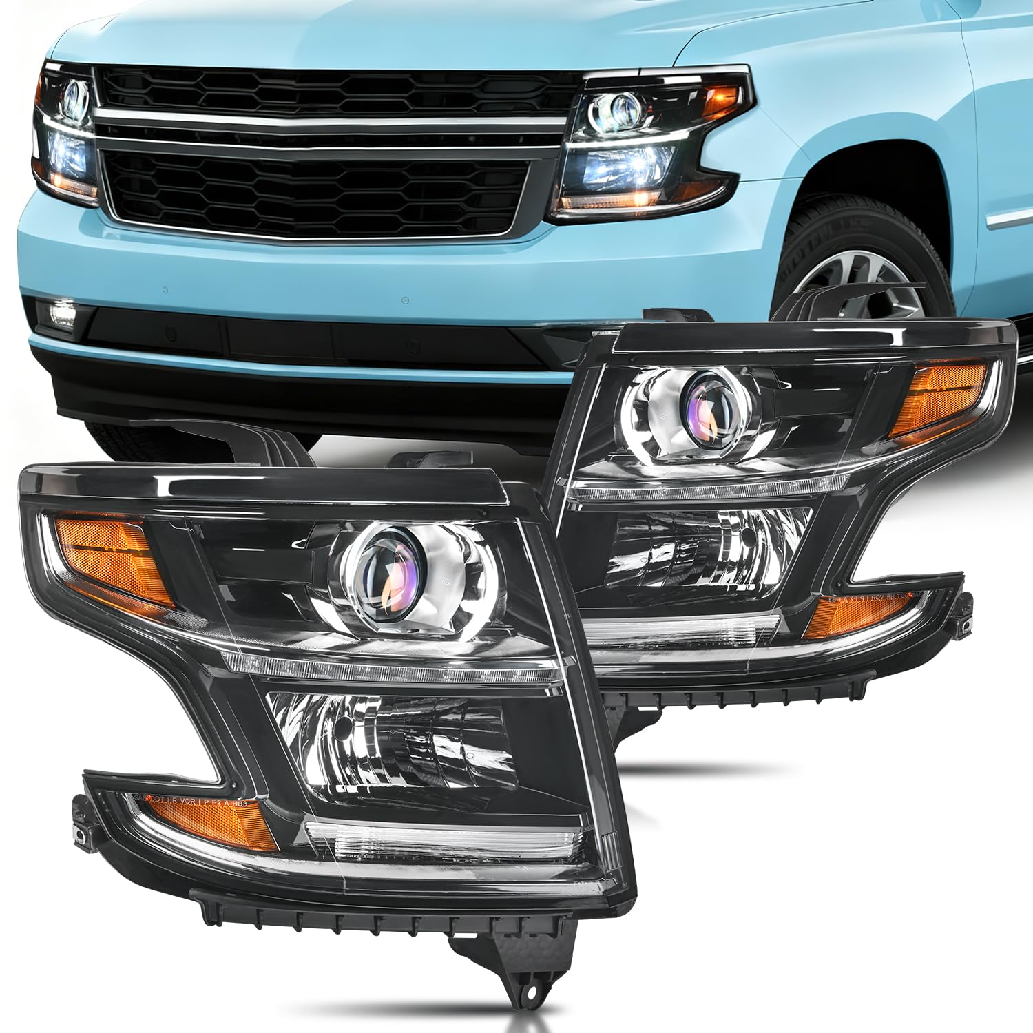 Nilight Headlight Assembly Black Housing