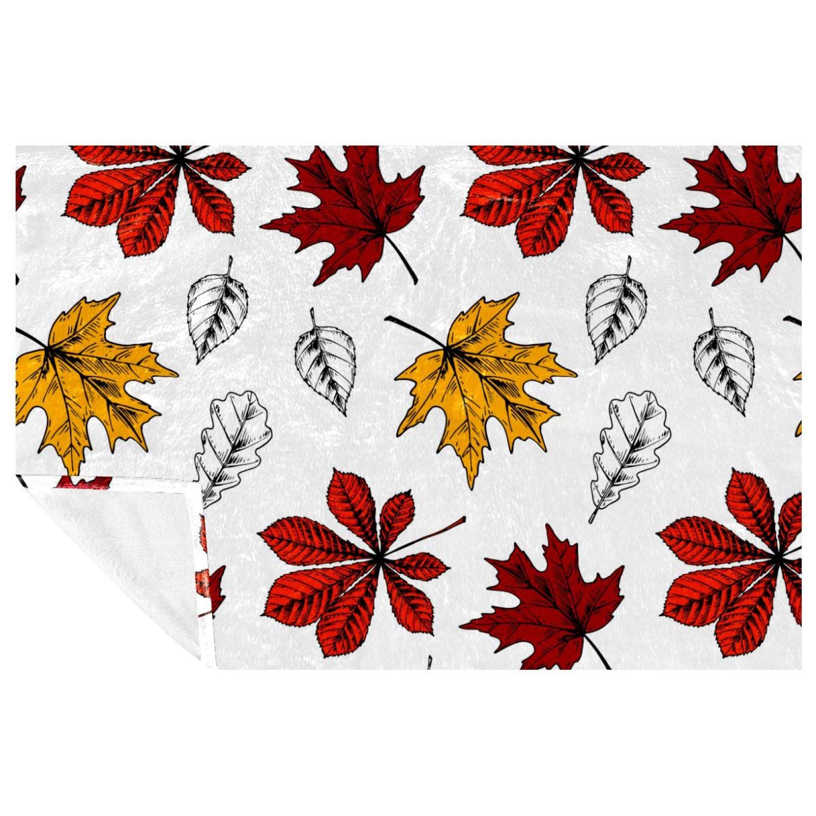 Couverture douce thermique jeté de lit et canapé motif feuilles d'érable