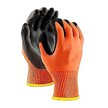 Robustt Nylon Nitrile Coated Industrial Safety Hand Gloves(Pack of 6) Anti-Cut | Cut Resistant | Heat Resistant | Industrial Use | for Finger and Hand Protection.