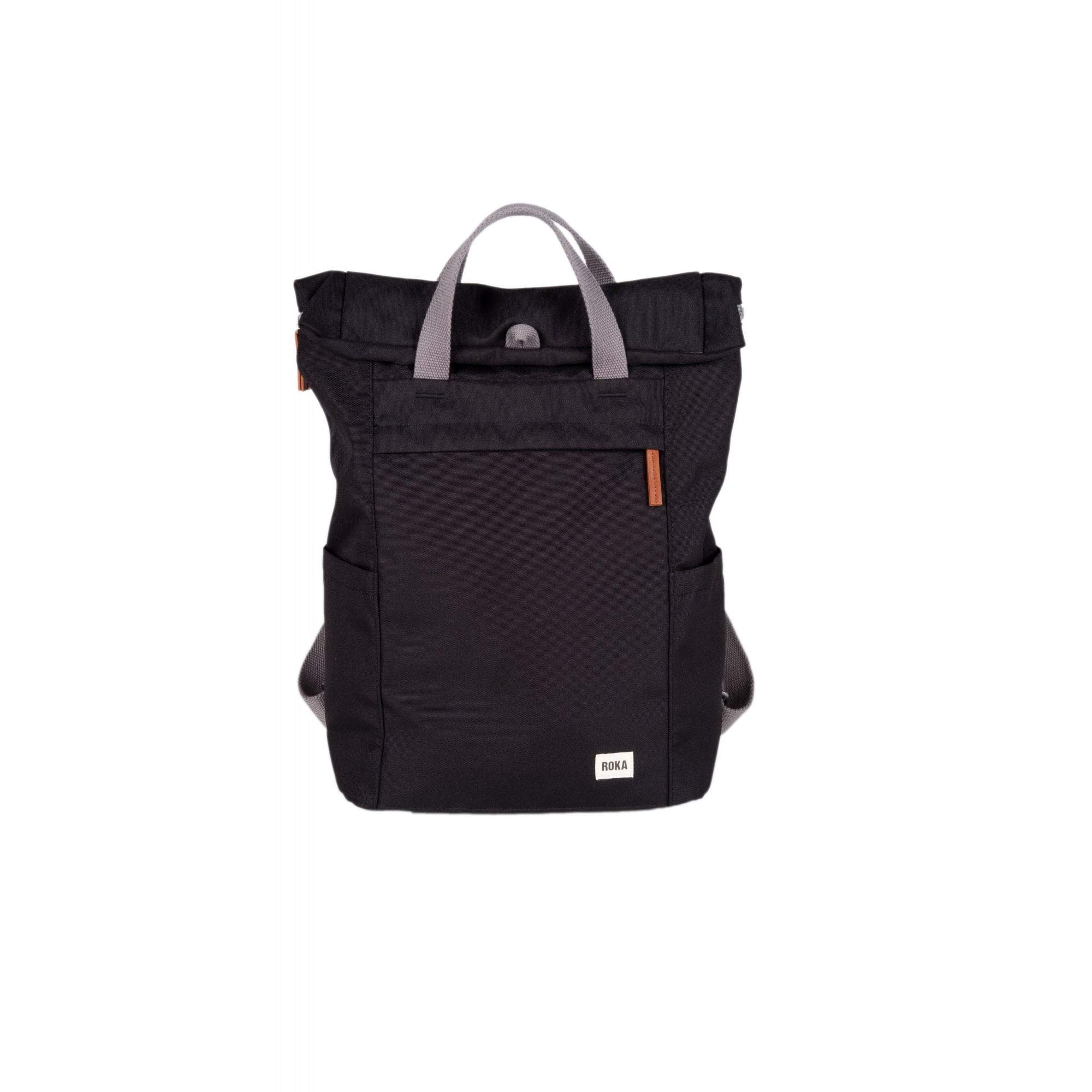 ROKA London Finchley A Small Sustainable Canvas Backpack (Ash)