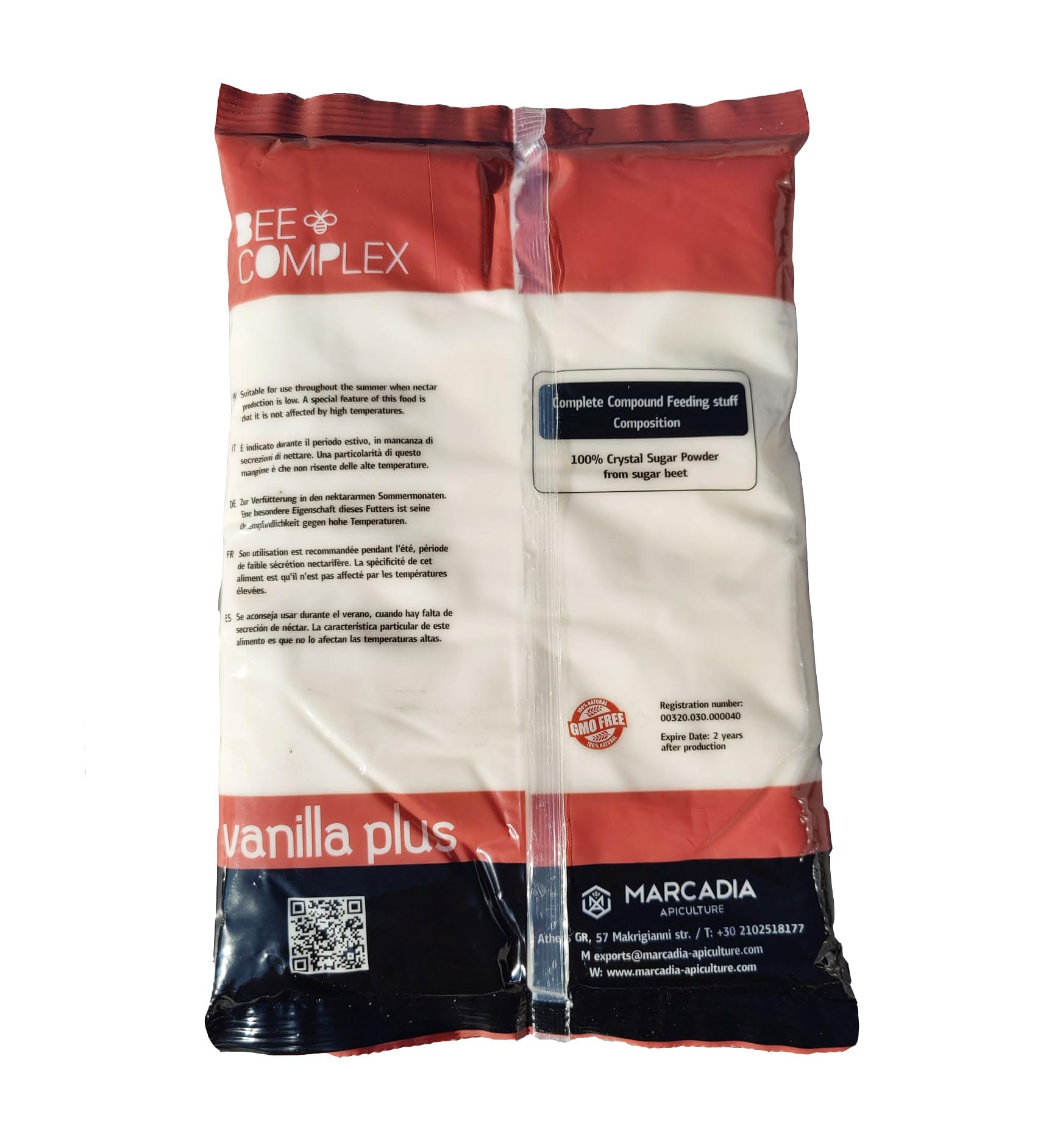 Marcadia Vanilla Plus - Candito per Api - Candito Morbido Bianco zuccherino - 20 kg in Buste da 2 kg - Candito per Apicoltura 1 Scatola - 20 kg