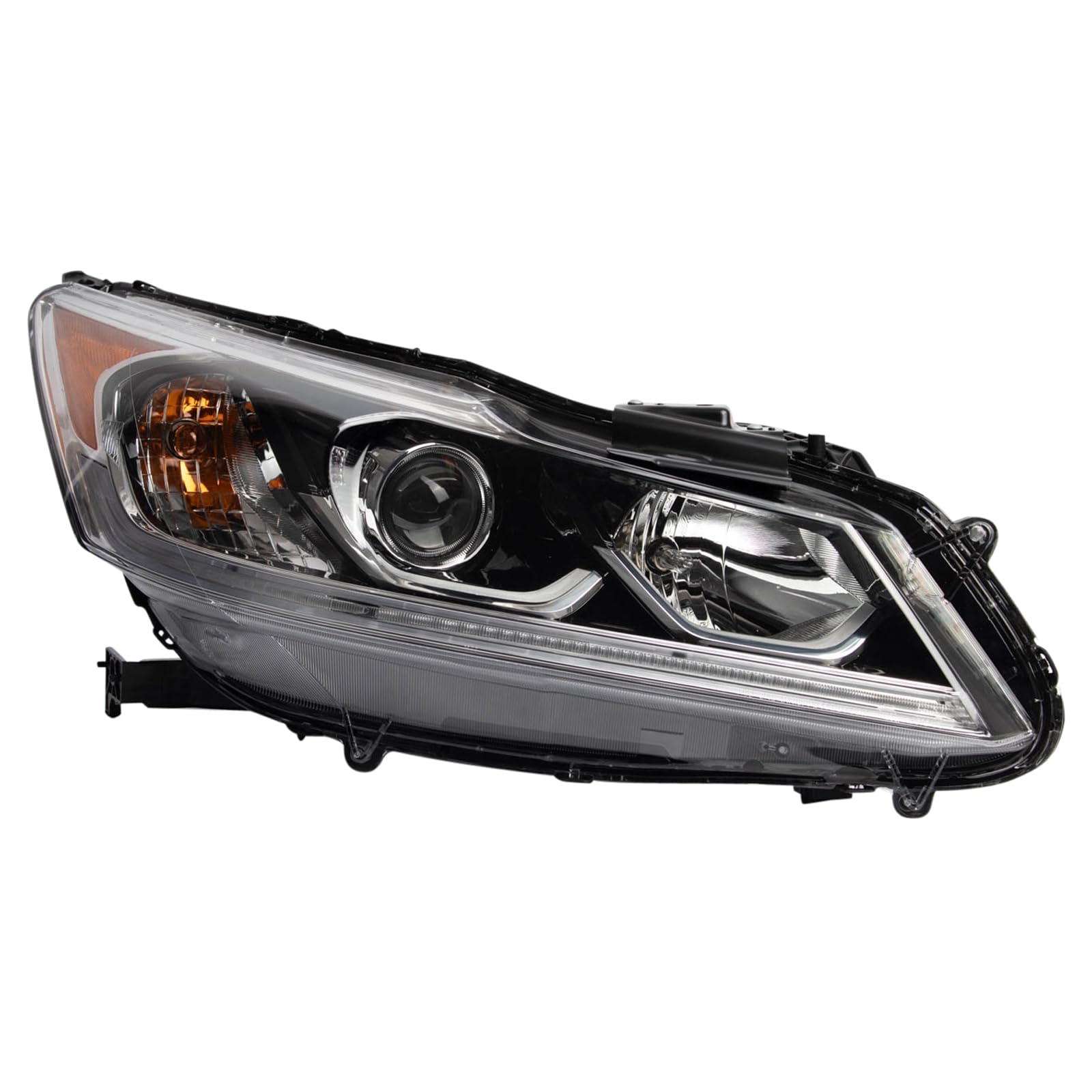 TRQ Passenger Headlight Assembly Halogen Compatible with 2016-2017 Honda Accord With Daytime Running Lights HO2503169