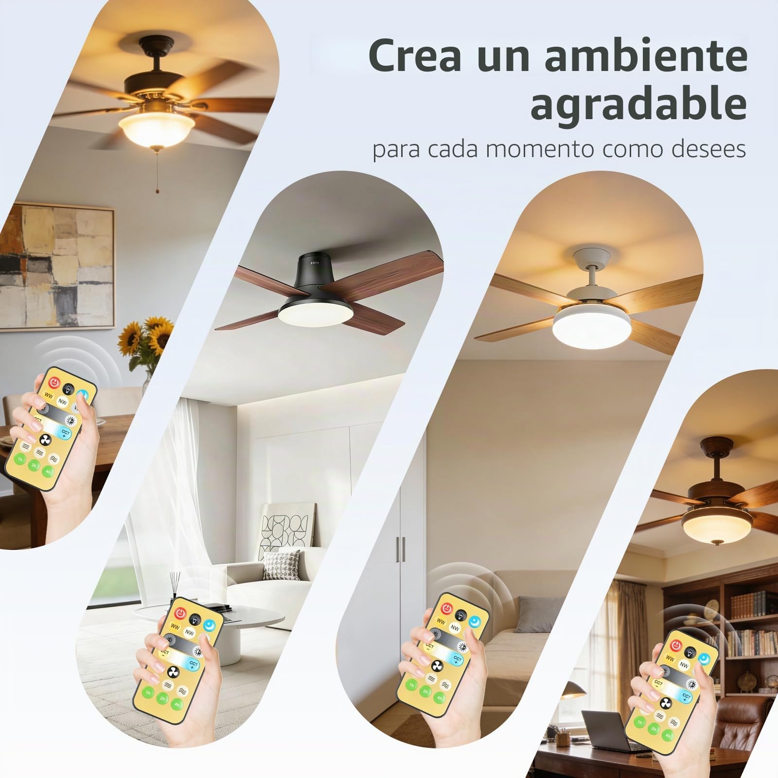 Ventilador de techo universal con iluminación, juego de mando a distancia de repuesto para la mayoría de ventiladores de techo (por favor, asegúrate de que tu antiguo mando a distancia coincida