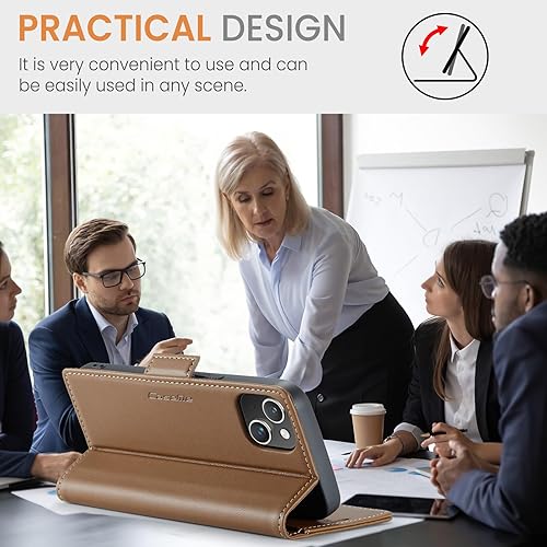 Miniatura 8 de Funda para iPhone 15, bloqueo RFID Funda de piel sintética con tarjetero y soporte para tarjetas, funda a prueba de golpes para iPhone 15 (6.1