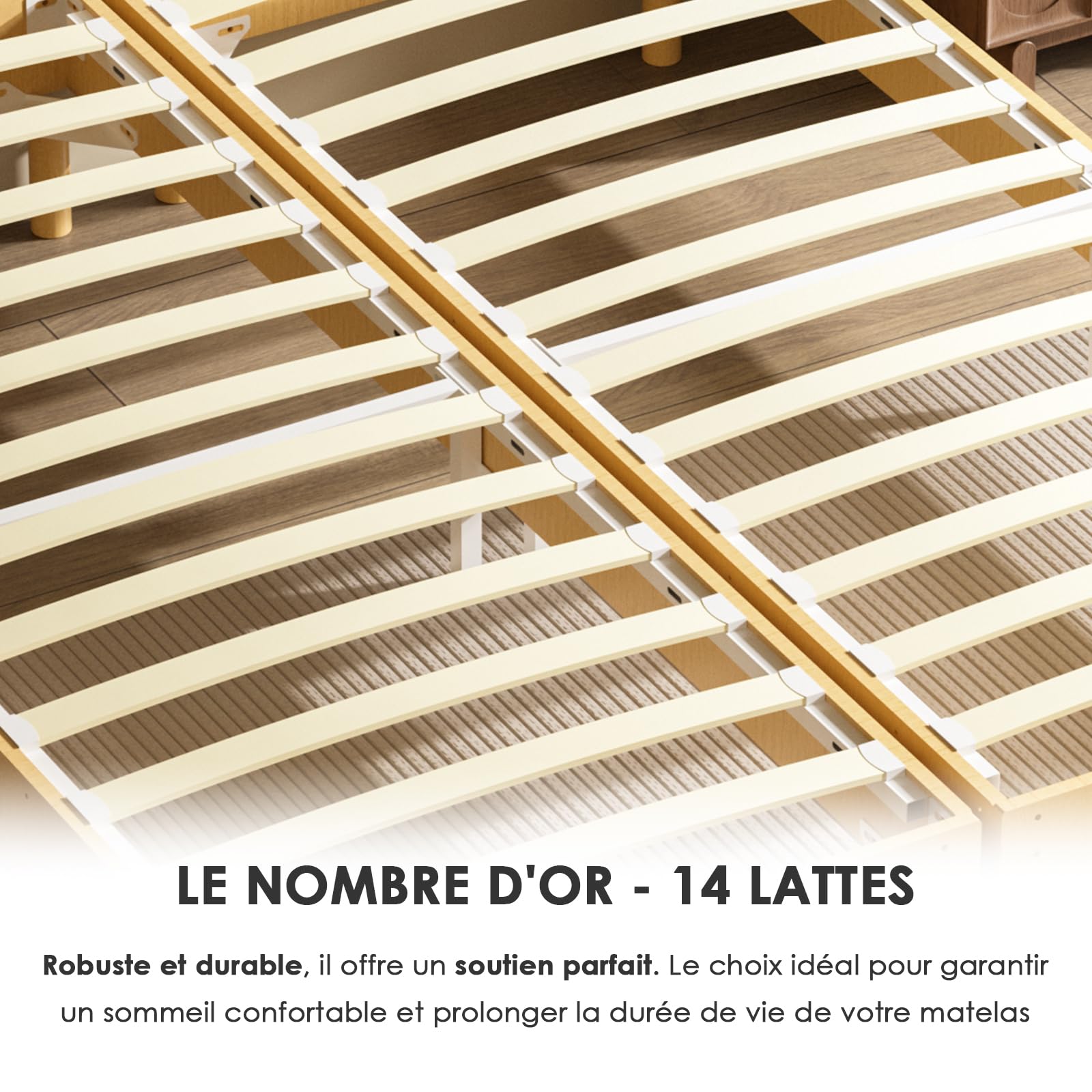 DEWINNER Sommier Tapissier 80x200x2| Lit Double Robuste 160x200| Sommier 160x200| 12 Pieds| Surmatelas en Mousse Haute Densité| Hauteur avec Pieds 29 cm, 160 x 200