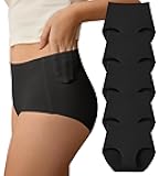 SHARICCA Seamless High Waisted Underwear for Women No Show Full Coverage Panties Nuage Microfiber Briefs Pack