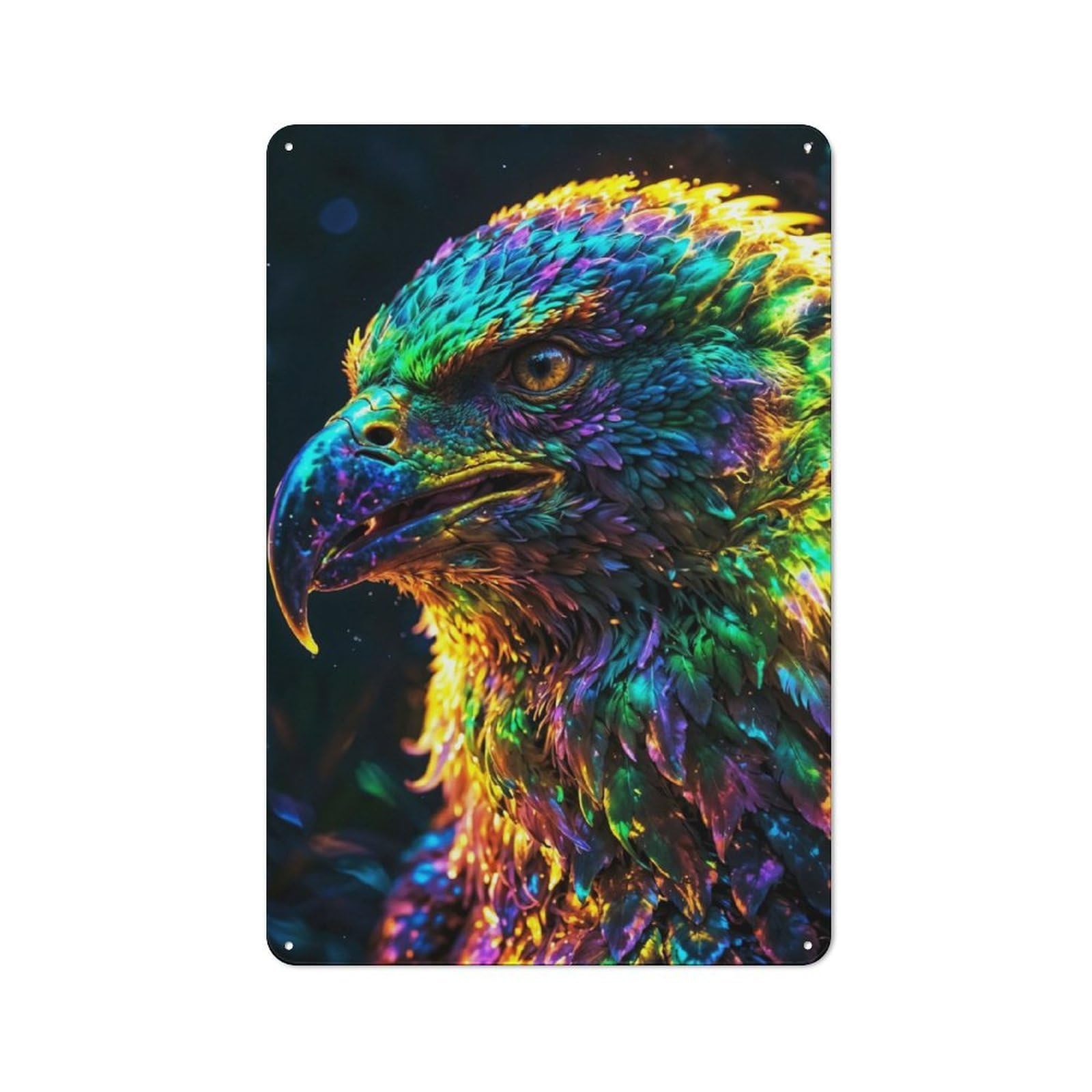 Junmoney Radiant Eagle Tin Wall Plaque 30X20cm With For Studio Or Craft Room, For Metal Sign Collectors, For Kitchen And Home Bar Decor