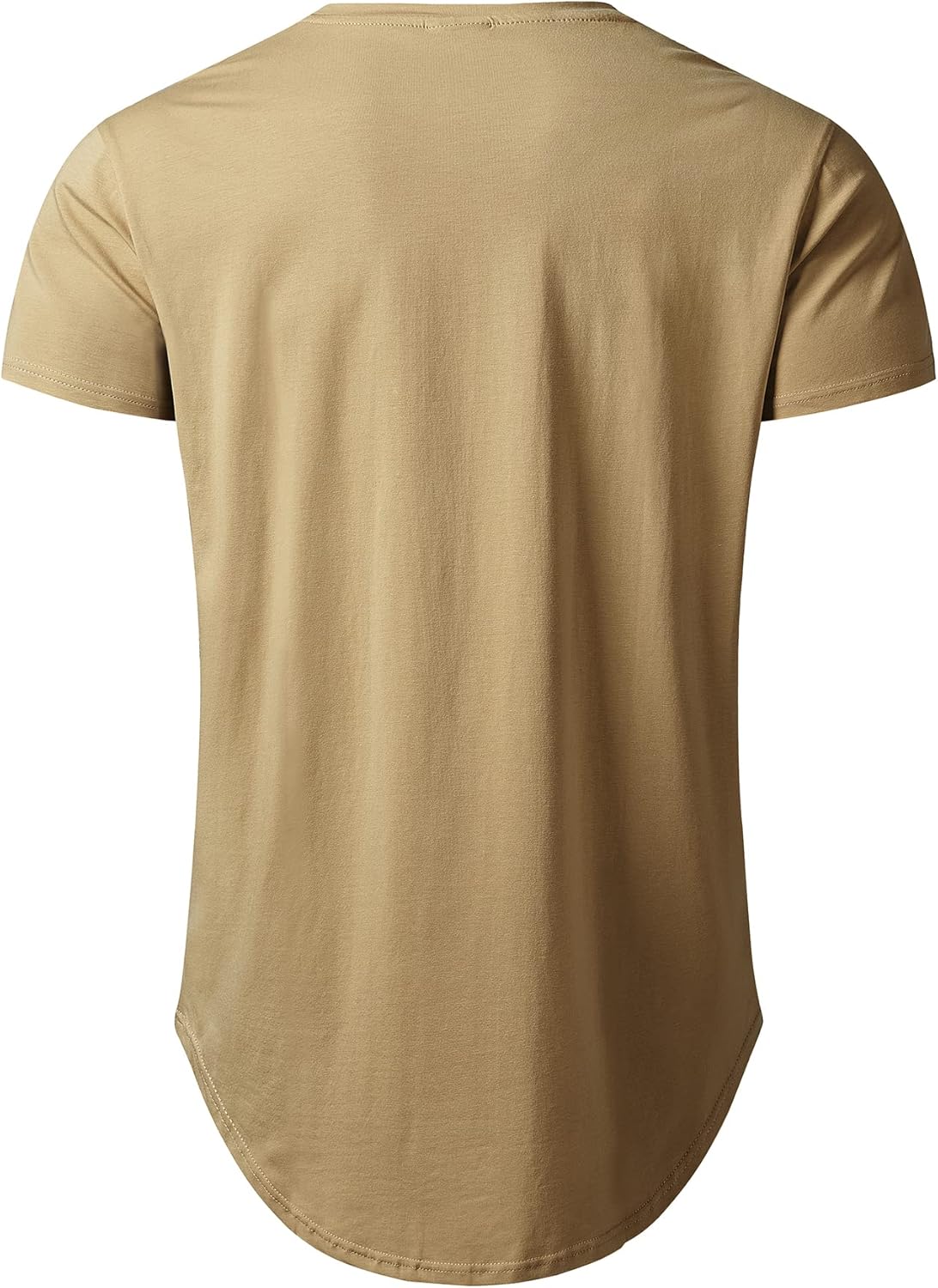 LETAOTAO Mens Hipster Longline T-Shirt Drop Cut Scallop Long Tail Slim Fit Bodybuilding Gym Muscle Workout Tee - Image 3